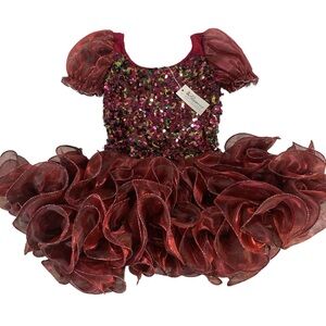 NEW Glamour Costumes Girls Medium Pageant Sequin Dance Dress Style Ruffled Skirt